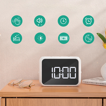 Pieni digitaalinen herätyskello kaksoishälytyksellä
