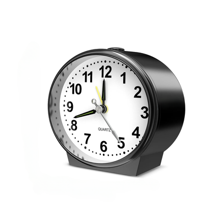 Pieni paristokäyttöinen analoginen herätyskello