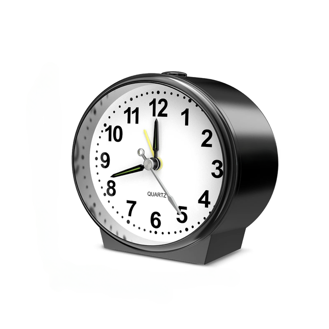 Pieni paristokäyttöinen analoginen herätyskello