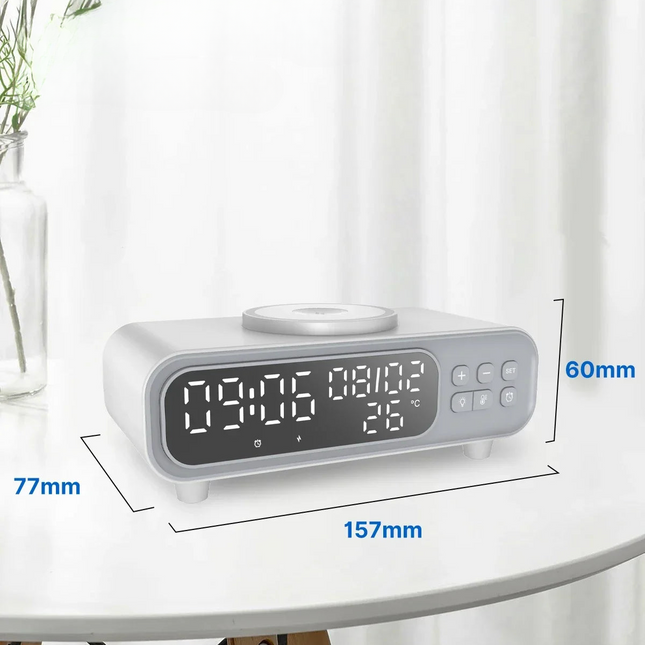 Moderni herätyskello langattomalla latauksella