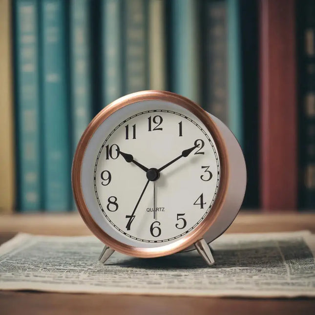 Pieni retro-herätyskello viisareilla