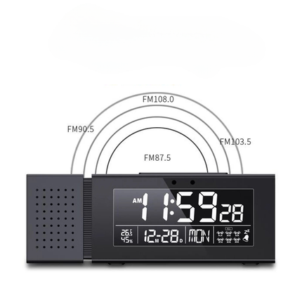 Digitaalinen kelloradio isolla valaistulla näytöllä