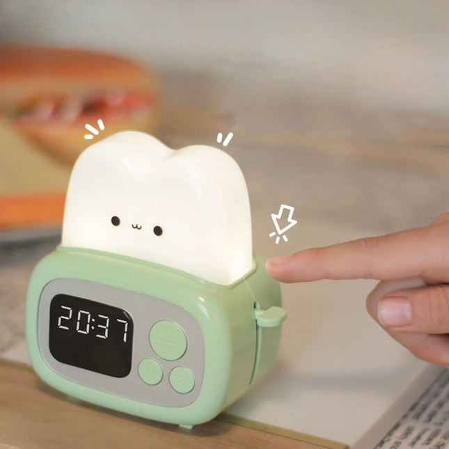 Lasten digitaalinen herätyskello yövalolla