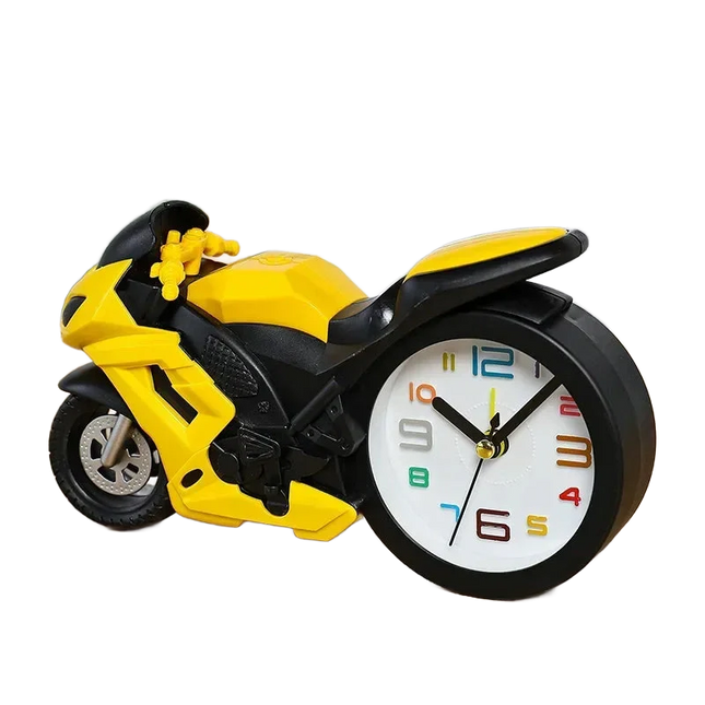 Moottoripyörä-herätyskello lastenhuoneeseen