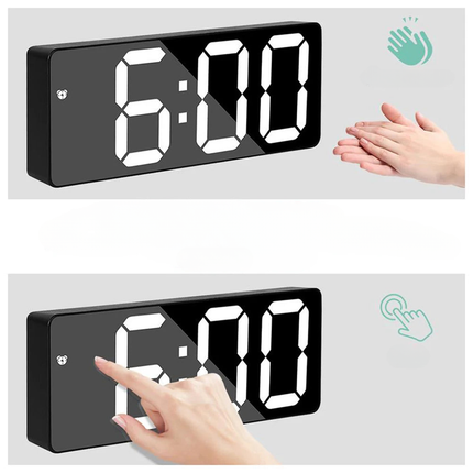 Digitaalinen herätyskello suurilla valaistuilla numeroilla