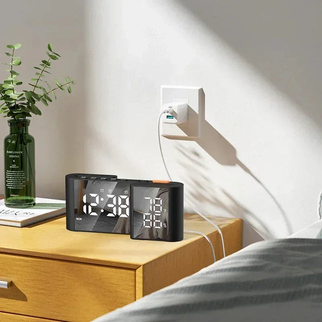 Kelloradio lämpötila- ja kosteusmittarilla