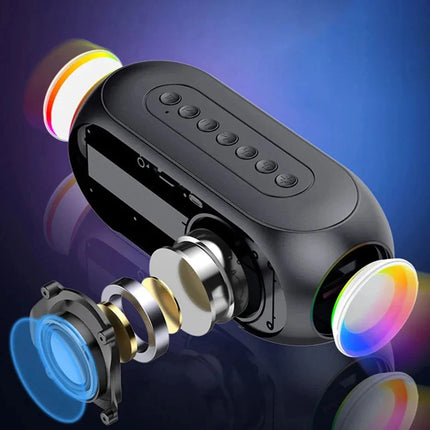 Kelloradio bluetooth-kaiuttimella ja RGB-valolla