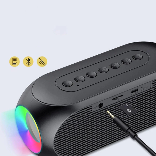 Kelloradio bluetooth-kaiuttimella ja RGB-valolla