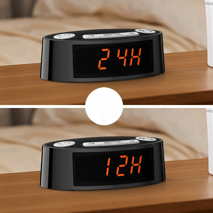 Digitaalinen kelloradio suurilla numeroilla