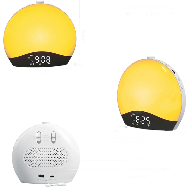 Älykäs kelloradio auringonnousu-valolla