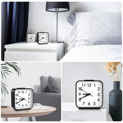 Analoginen herätyskello valaistuilla viisareilla