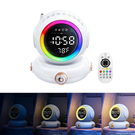 Sarastusvalo herätyskello nuorelle astronautti-designilla