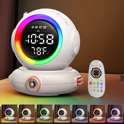 Sarastusvalo herätyskello nuorelle astronautti-designilla