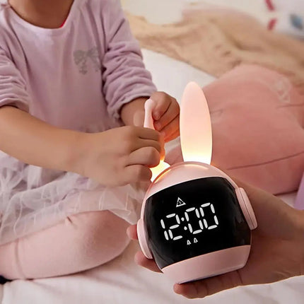 Digitaalinen pupu herätyskello valoilla tytölle