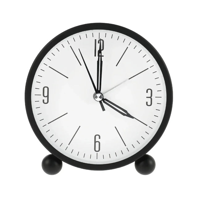 Minimalistinen pyöreä analoginen herätyskello