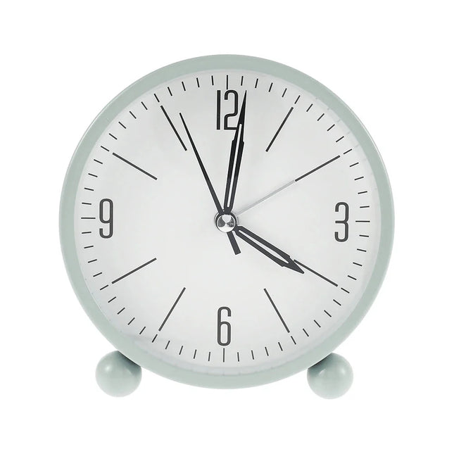Minimalistinen pyöreä analoginen herätyskello