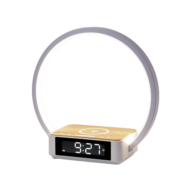 Design-pöytävalaisin langattomalla laturilla