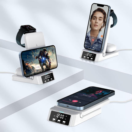 Taitettava langaton laturi herätyskellolla