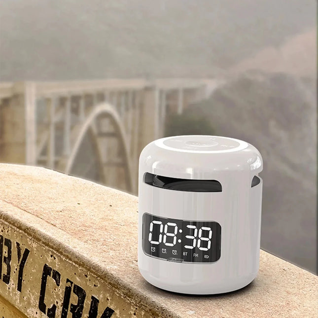 Mini Bluetooth-kaiutin herätyskellolla puhelimelle