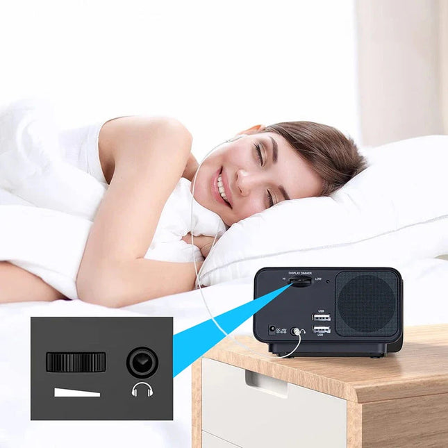 Digitaalinen radioherätyskello sinisellä näytöllä