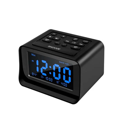 Digitaalinen radioherätyskello sinisellä näytöllä