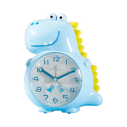 Sininen analoginen dinosaurus-herätyskello lapselle