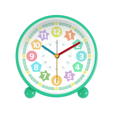 Opettavainen herätyskello kellonajan opetteluun