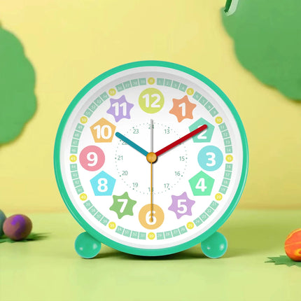 Opettavainen herätyskello kellonajan opetteluun