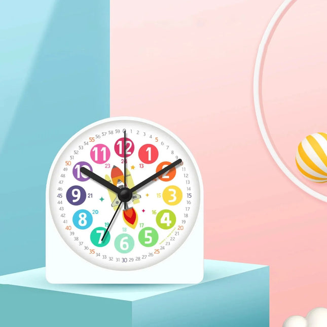 Pojan opettavainen herätyskello raketti-teemalla