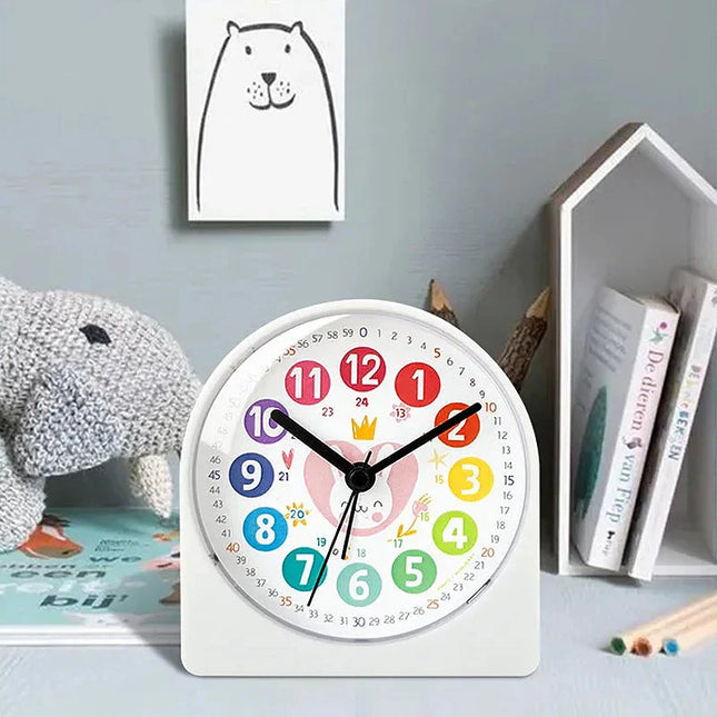 Vaaleanpunainen pupu herätyskello kellon opetteluun