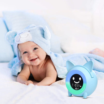 Lasten yövalo herätyskello kissan korvilla