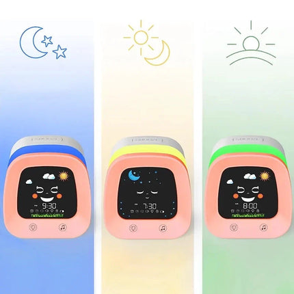 Tyttöjen opettavainen herätyskello yövalolla