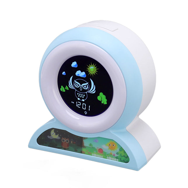 Lasten pöllö-unikello päivä-yö-indikaattorilla