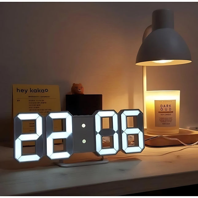 Moderni 3D LED digitaalinen seinäkello