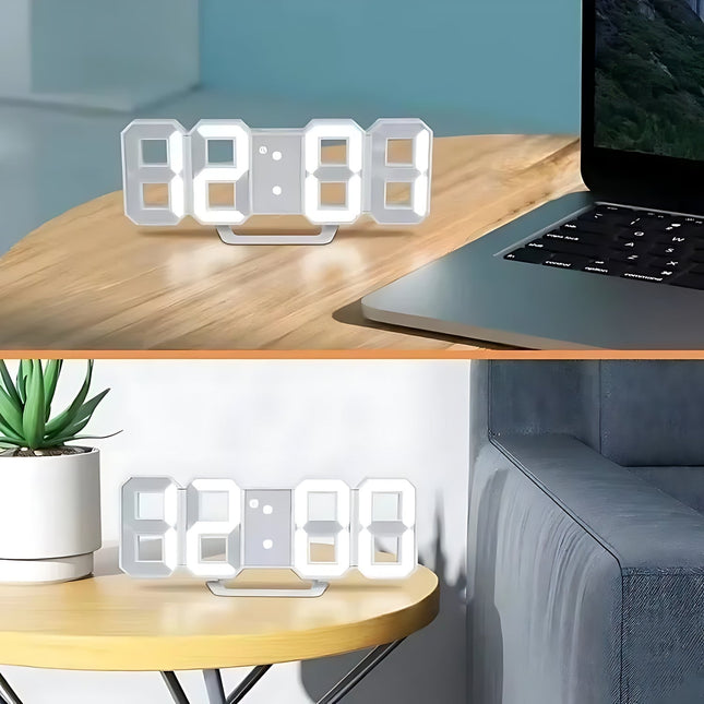 Moderni 3D LED digitaalinen seinäkello