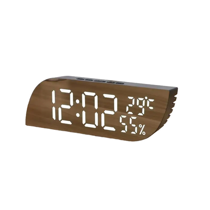 Paristokäyttöinen puukuvioinen digitaalinen herätyskello