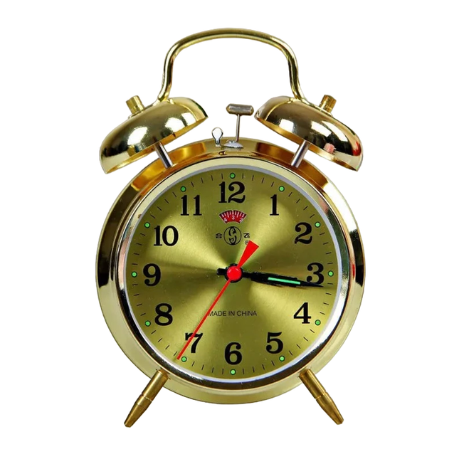 Kultainen vintage mekaaninen herätyskello