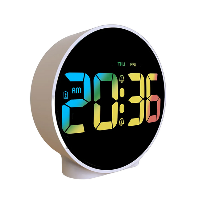Pyöreä paristokäyttöinen digitaalinen herätyskello