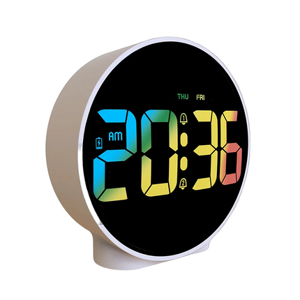 Pyöreä paristokäyttöinen digitaalinen herätyskello