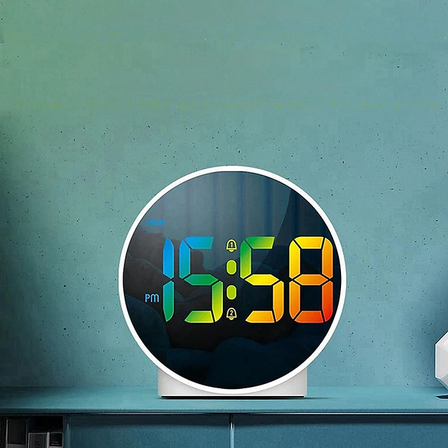 Pyöreä paristokäyttöinen digitaalinen herätyskello