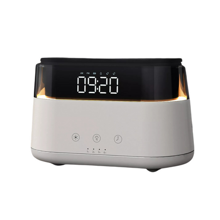 Herätyskello aromidiffuusorilla ja valolla