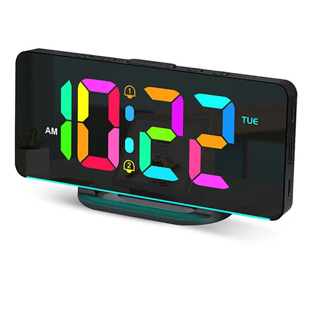 USB-ladattava peilipintainen herätyskello