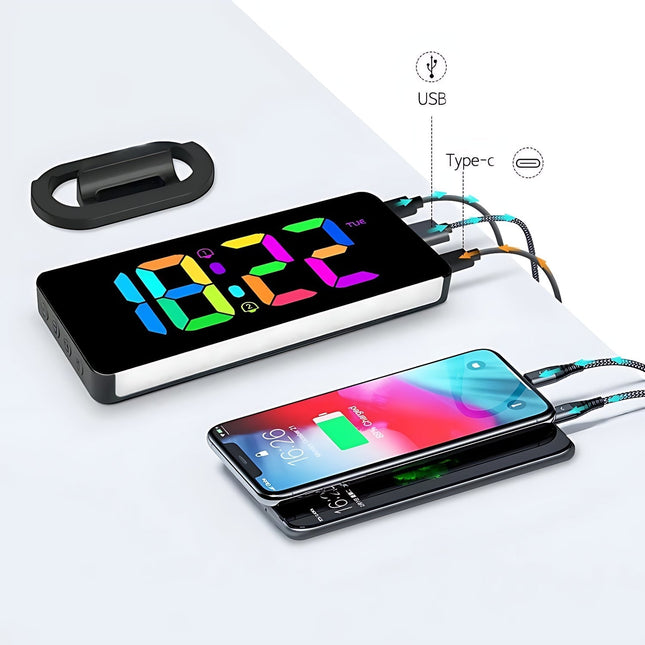 USB-ladattava peilipintainen herätyskello