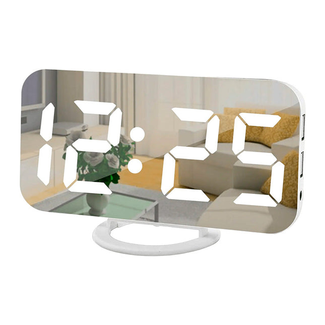 Tärisevä herätyskello peilinäytöllä