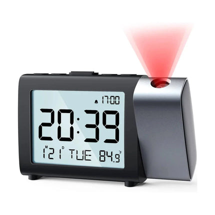 Kannettava paristokäyttöinen herätyskello projektorilla