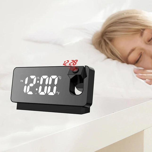 Moderni design-projektoriherätyskello värinäytöllä