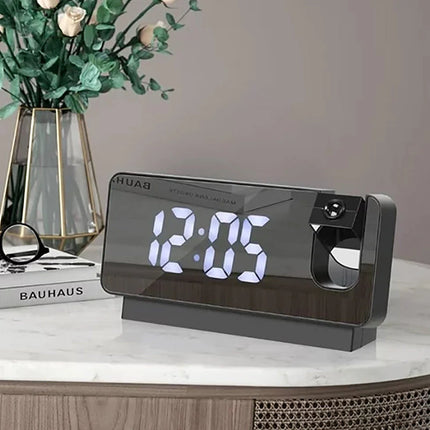 Moderni design-projektoriherätyskello värinäytöllä