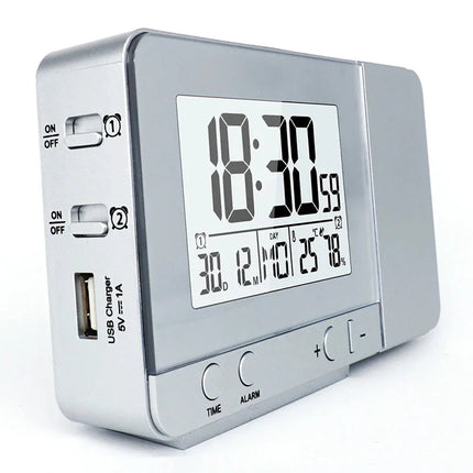 Ajan kattoon heijastava digitaalinen herätyskello