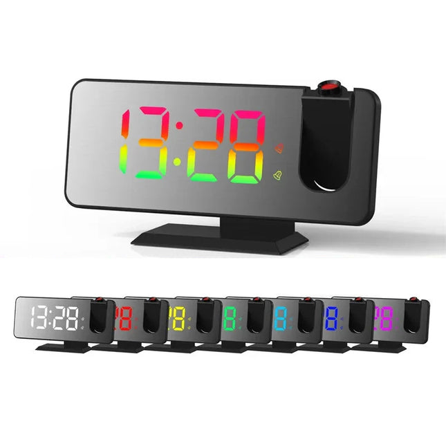 Verkkovirralla toimiva projektoriherätyskello peilillä