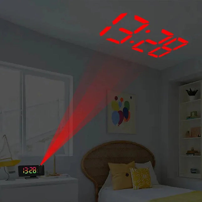 Verkkovirralla toimiva projektoriherätyskello peilillä